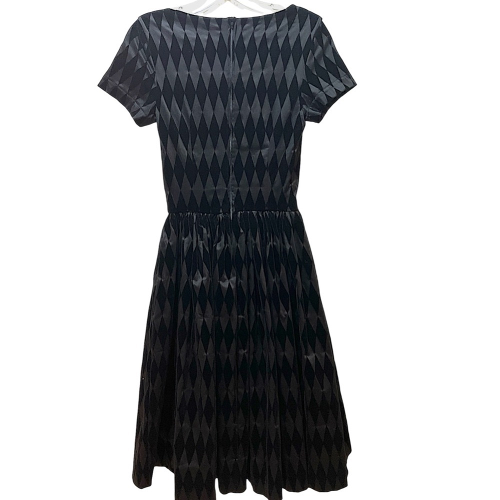Pinup couture  Gena Dress In Black Flocked Harlequin  short sleeve small NWT - Picture 4 of 8
